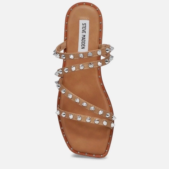 Steve Madden Brown Sandals with Silver Studs - Picture 2 of 5